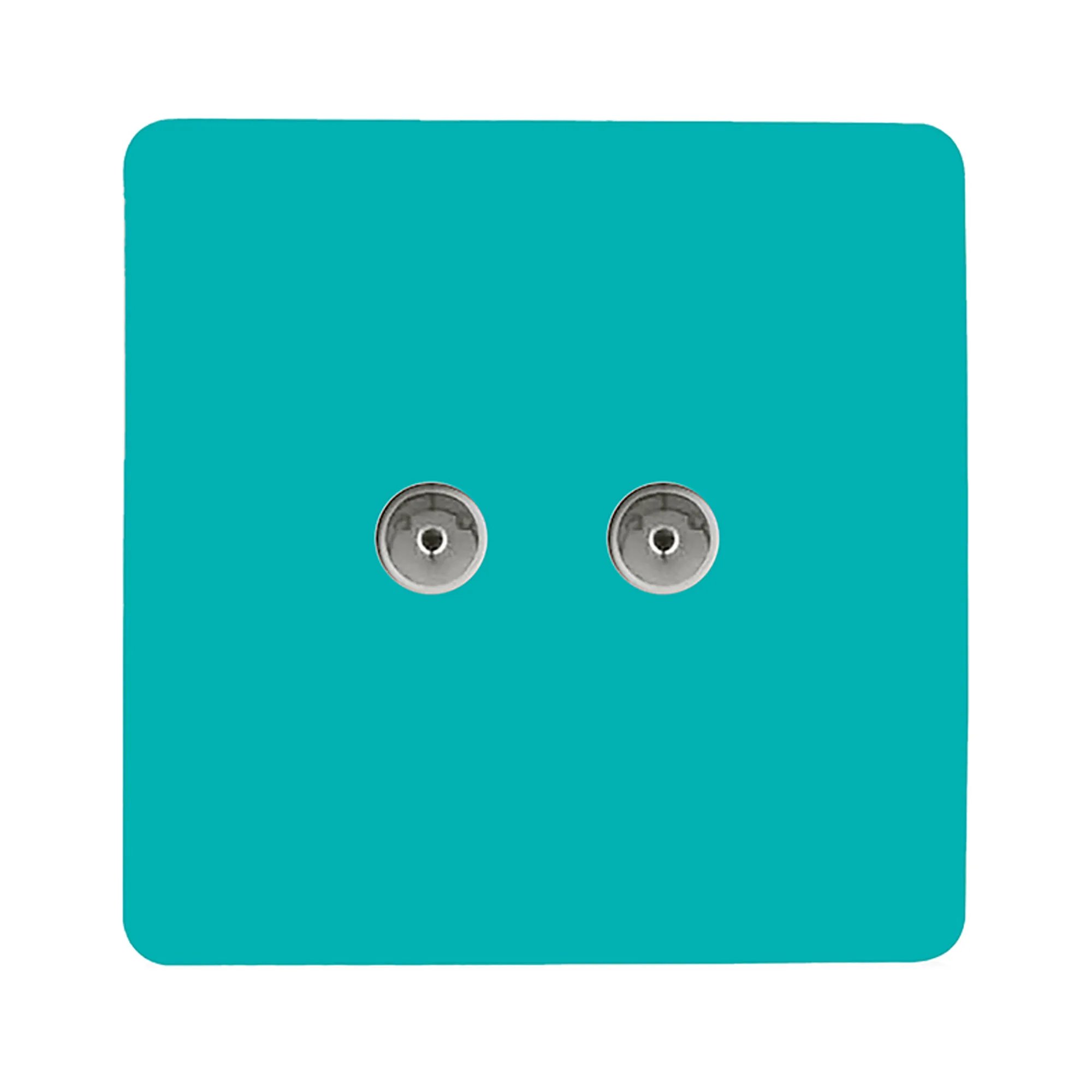 Twin TV Co-Axial Outlet Bright Teal